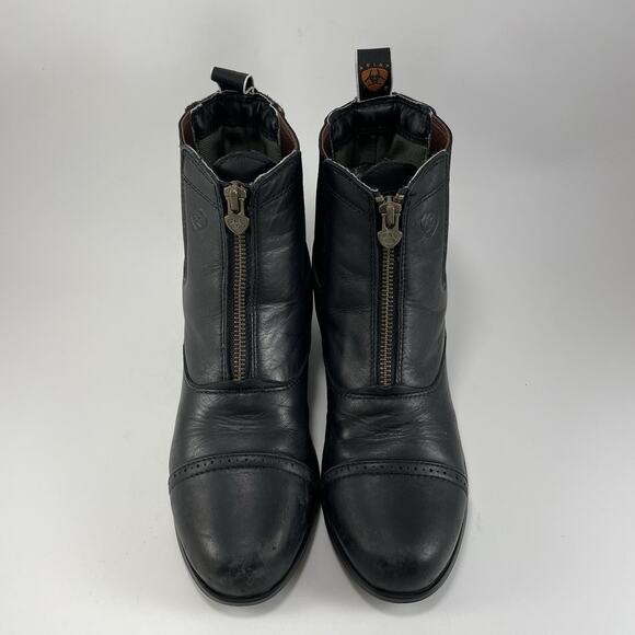 Ariat Devon III Zip Paddock Boot Girls Big Kids Youth Size 4 Black Leather - Picture 10 of 11